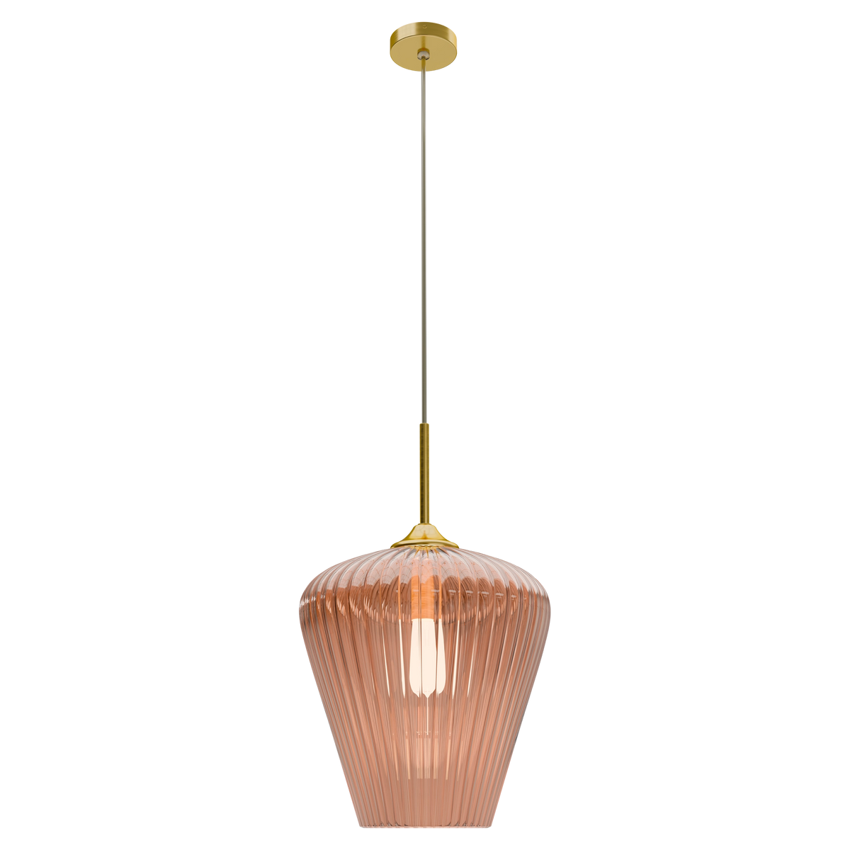 Ribbon Ribbed Glass Pendant Large Ø360 Clear