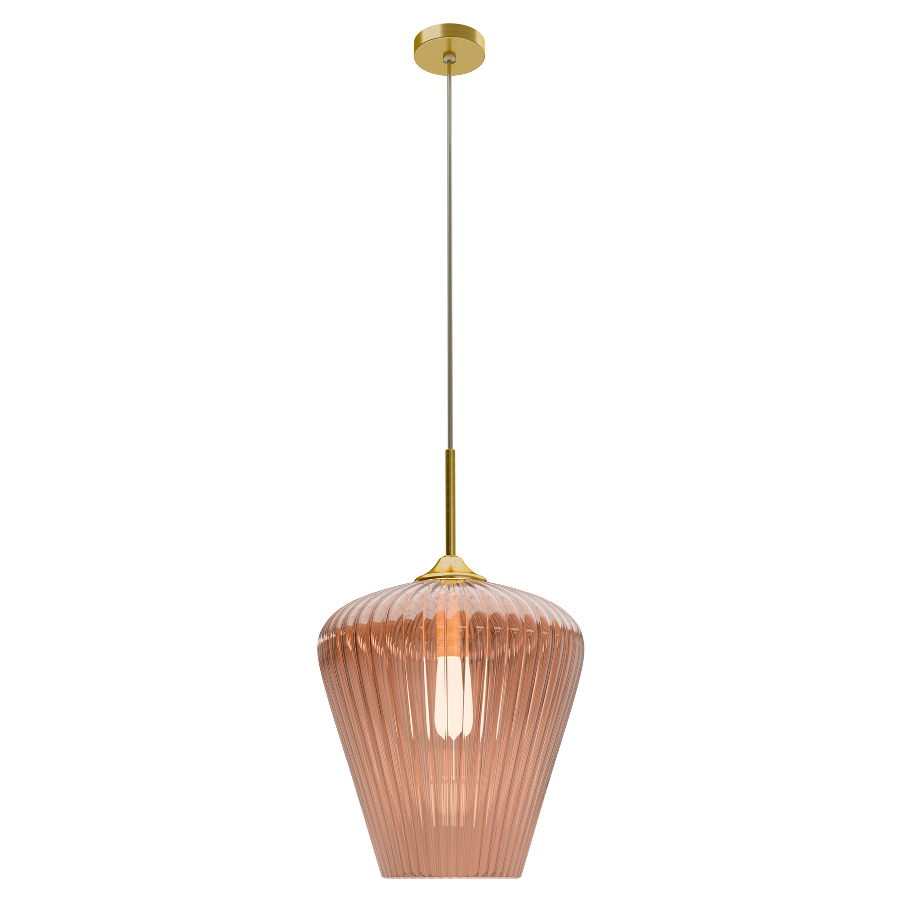 Ribbon Ribbed Glass Pendant Large Ø360 Clear