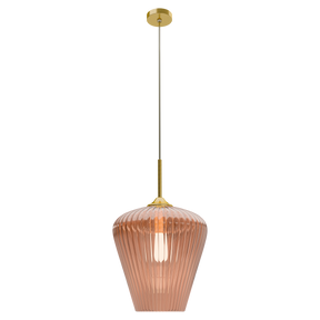 Ribbon Ribbed Glass Pendant Large Ø360 Clear