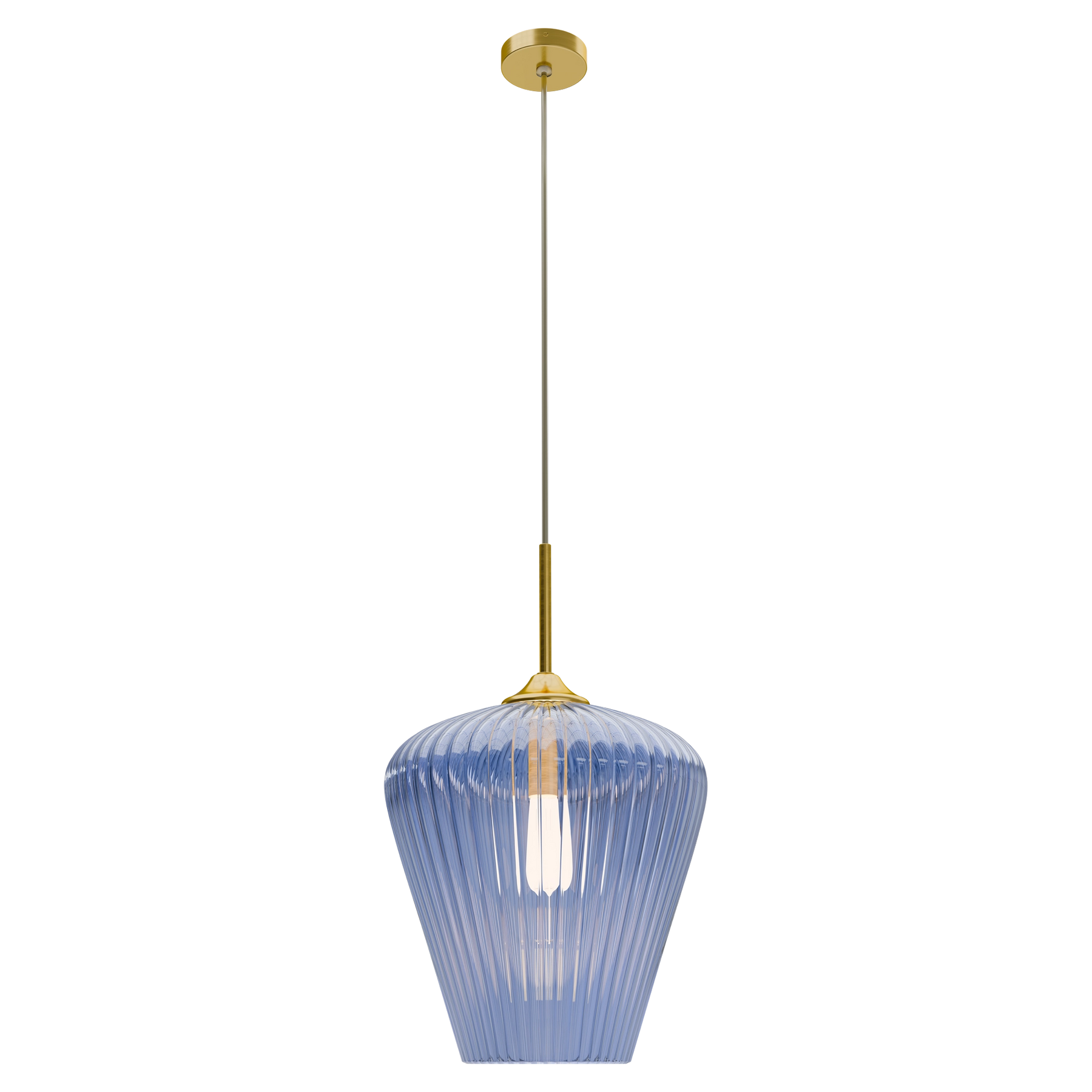 Ribbon Ribbed Glass Pendant Large Ø360 Clear