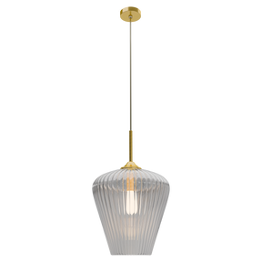 Ribbon Ribbed Glass Pendant Large Ø360 Clear