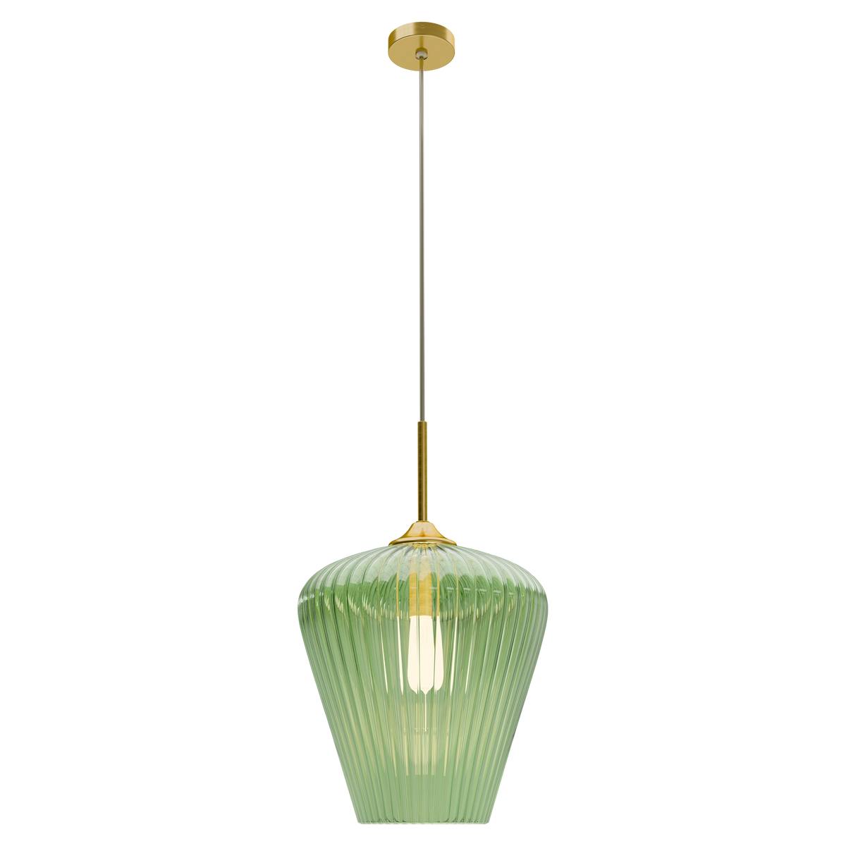Ribbon Ribbed Glass Pendant Large Ø360 Clear