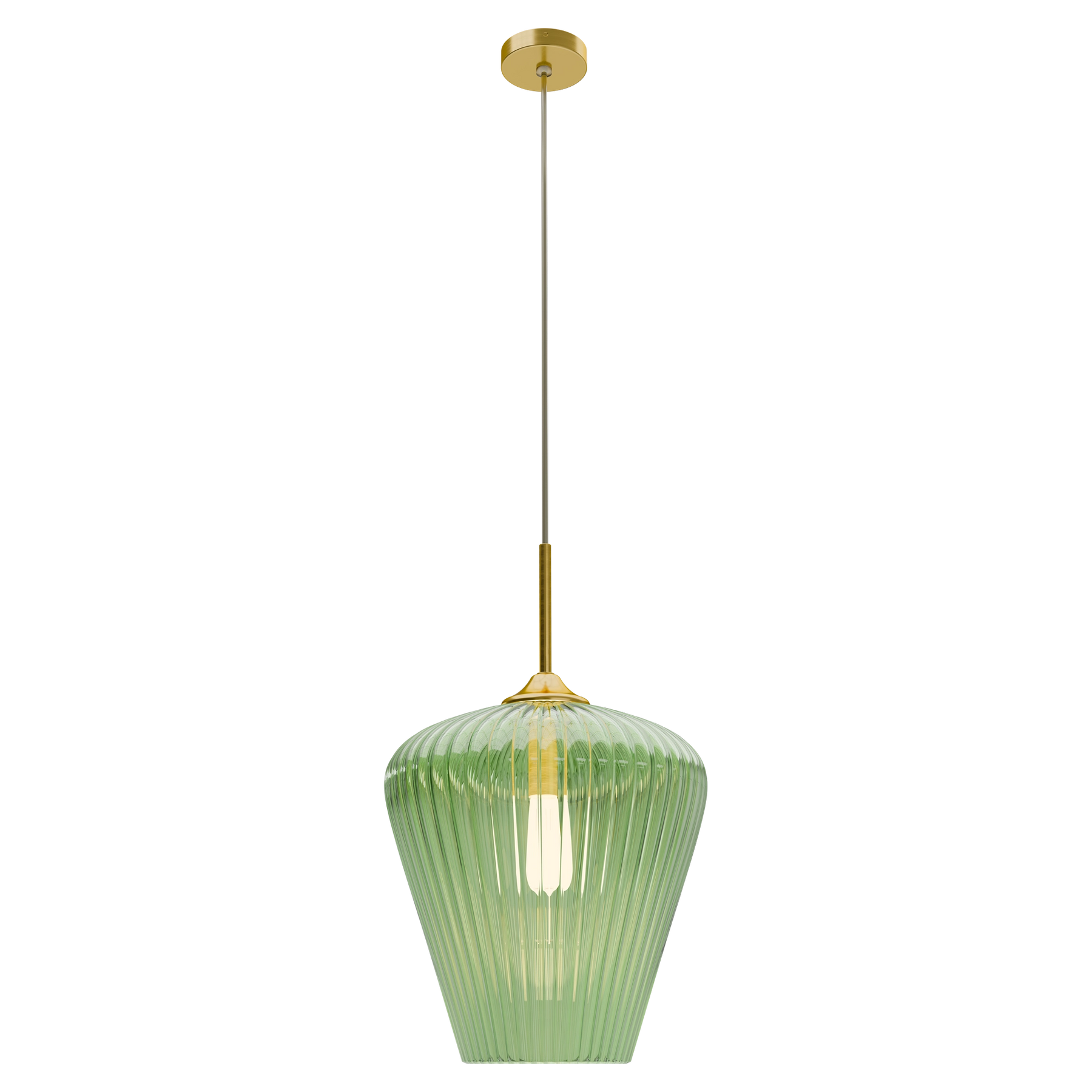 Ribbon Ribbed Glass Pendant Large Ø360 Clear