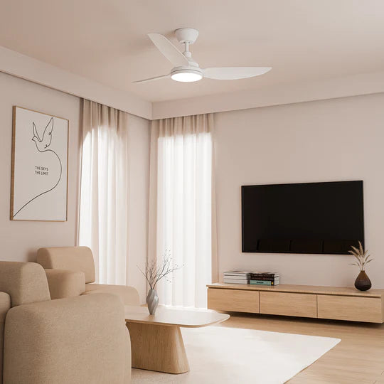 Clayfield DC 48" (1220mm) White 18W LED  - All ABS, Quick Connect Blade System