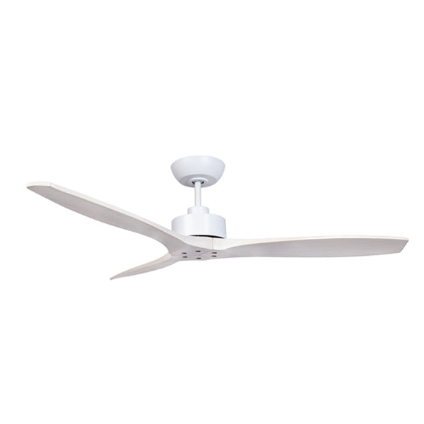 Wynd DC Ceiling Fan with Remote & Handcrafted Washed White Timber Blades – 54″