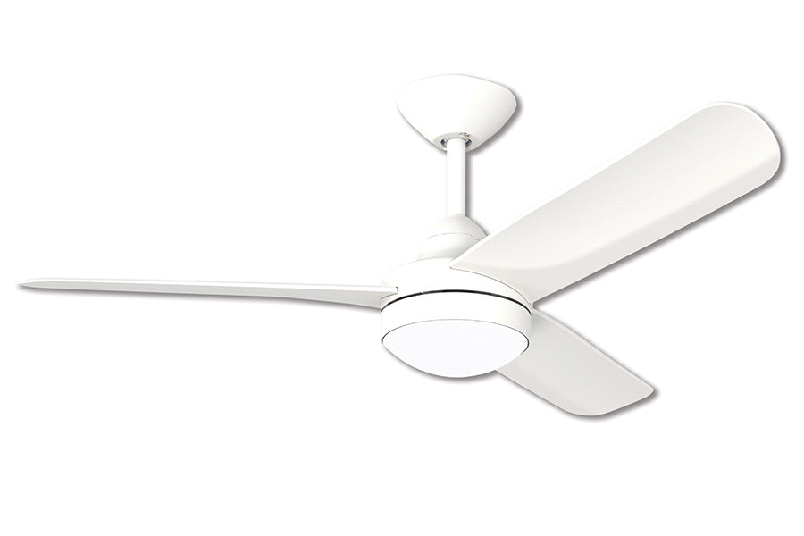 X-Over Matt White 122cm (48”)with 3 White Blades & 18W CCT LED
