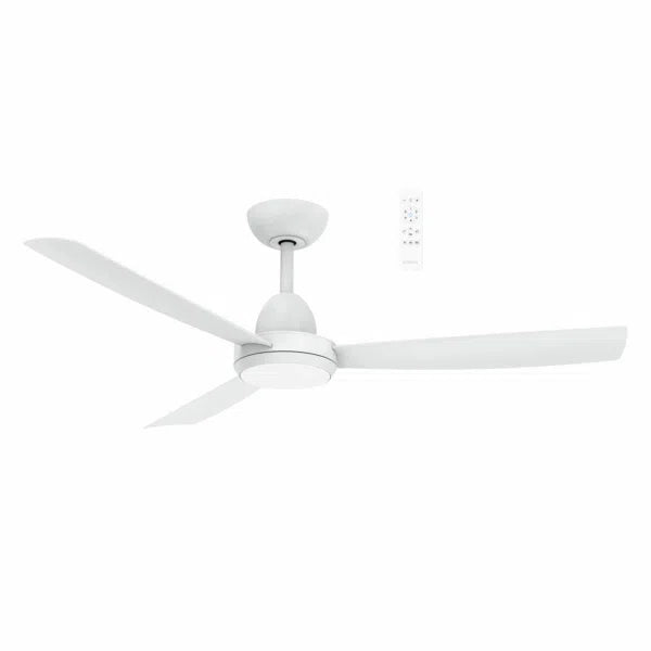 Zorro DC 1220mm ABS 3 Fast Fix Blade Remote Control Ceiling Fan With 18W Dimmable Tricolour LED Light Matt White